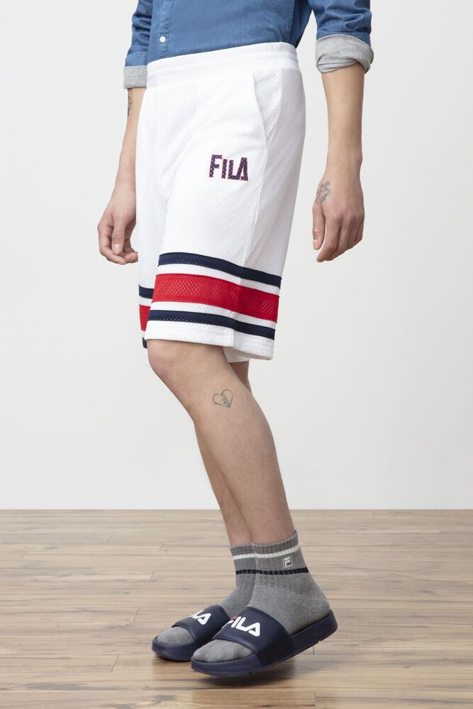 Fila Miesten Shortsit Parker Valkoinen - QFKA-92873